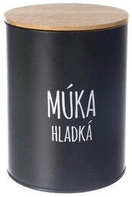 Dóza plech/bambus pr. 13 cm Múka hladká BLACK SK