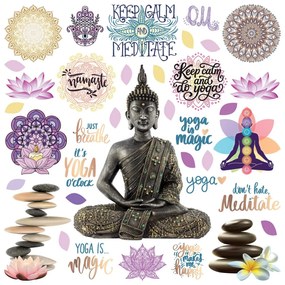 Samolepiaca dekorácia Buddha, 30 x 30 cm