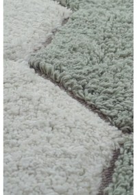 Svetlozelený prateľný ručne tkaný bavlnený okrúhly koberec ø 140 cm Honeycomb Blue Sage – Lorena Canals