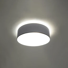 Stropné svietidlo Arena, 1x sivé plastové tienidlo, (biely plast), (fi 35 cm)
