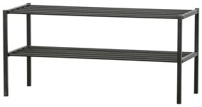 Čierna kovová polica na topánky WOOOD Ferro