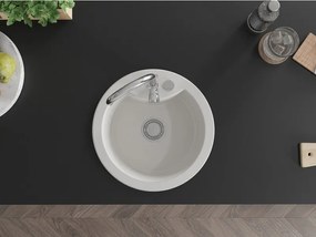 Mexen Diego - drez granitový 48,8x48,8cm, 1-komorový, biela, 6512481000-20