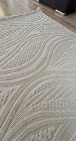 HU Béžový moderný koberec TWIST BEIGE 31204A Rozmer: 60x100 cm