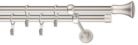 Dekorstudio Chrómová matná dvojradová garniža MONACO 19mm Dĺžka: 120cm, Typ uchytenia: Držiak dvojitý modern, Typ príslušenstva: Bez príslušenstva