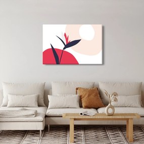 Obraz - Ružová florálna abstrakcia N⁰1 (90x60 cm)