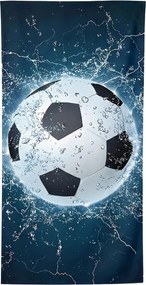 Rýchloschnúca XXL plážová osuška GOALIX modro-biela 150 x 210 cm, 100% mikrovlákno