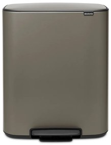 Sivý nášľapný oceľový odpadkový kôš na triedený odpad 60 l Bo – Brabantia