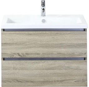 Kúpeľňový nábytkový set Vogue 80 cm s keramickým umývadlom dub sivý