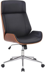 Design-Shop Kancelárska stolička Varel - drevo orech - Čierna