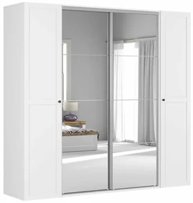 Šatníková skriňa BRW Flex 115 (biela + sivá) (so zrkadlom). Vlastná spoľahlivá doprava až k Vám domov. 1098230