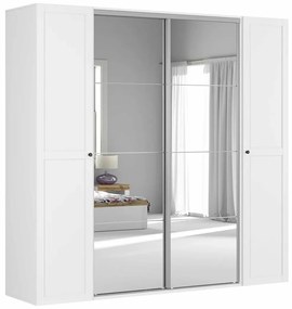Šatníková skriňa BRW Flex 115 (biela + sivá) (so zrkadlom). Vlastná spoľahlivá doprava až k Vám domov. 1098230