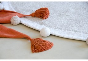 Svetlosivý prateľný ručne tkaný bavlnený detský koberec ø120 cm Bubbly – Lorena Canals