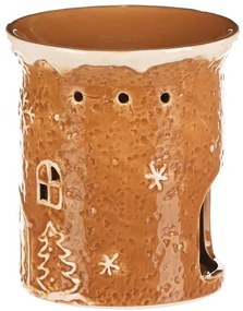 Keramická aróma lampa perníkový domček, hnedá