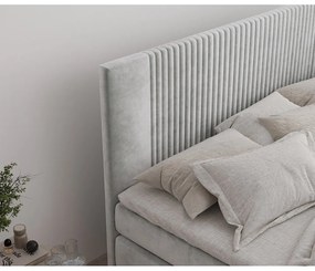 Svetlosivá boxspring posteľ s úložným priestorom 140x200 cm Bergamo – Maison de Rêve