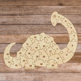 SENTOP | Detské drevené puzzle - Dinosaurus a čísla 26 dielikov | SENTOP H023