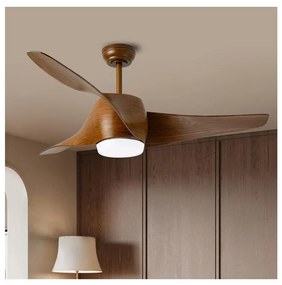 Immax NEO 07286L-LED Stm. str. ventilátor LED/18W/230V hnedá Wi-Fi Tuya + DO