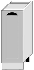 Kuchynská skrinka Adele D30 Cargo + Kôš Šedá Mat/Biely