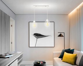 LED stropná závesná lampa s nastaviteľným guľovým materiálom biela