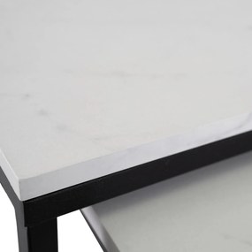 PROXIMA.store - Loftový set konferenčných stolíkov TEVET FARBA: čierny mramor, FARBA NÔH: čierna