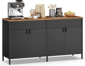 Komoda Vasagle Teduo 141 cm čierna/hnedá