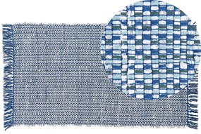 Bavlnený koberec 80 x 150 cm modrý BESNI Beliani