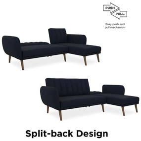 Tmavomodrá rozkladacia rohová pohovka Brittany - Novogratz