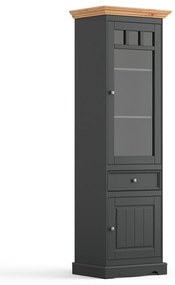 PROXIMA.store - Rustikálna vitrína 2s.1 - BELLUNO ELEGANTE FARBA: grafit - prírodná borovica