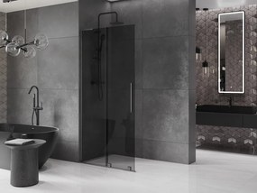 Mexen Velar L, posuvná sprchová zástena Walk-in 90 x 200 cm, 8mm šedé sklo, grafit brúsený, 871-090-003-43-66