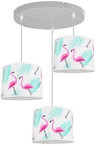 Detské závesné svietidlo Cone, 3x textilné tienidlo so vzorom (výber zo 6 farieb), (výber z 2 farieb konštrukcie), o