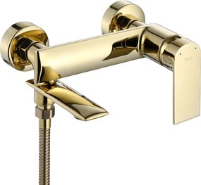 Rea Veneta, vaňová batéria s ručnou bodovou sprchovou súpravou, zlatá lesklá, REA-B6422