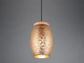 Luster Bidar, medený kov/drevo%