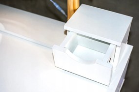 Dekorstudio Toaletný stolík s oválnym LED zrkadlom a sivou taburetkou