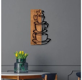 Nástenná dekorácia 58x34 cm šálka drevo/kov