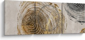 Obraz - Abstrakcia kmeňov (s hodinami) (90x30 cm)