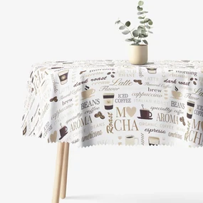 Goldea oválny teflónový obrus - kávové menu 140 x 240 cm