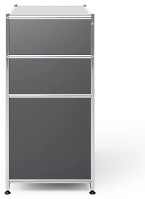 Kovová komoda »CN3« s 3 zásuvkami, sivá