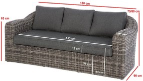 Deokork Ratanová zostava BORNEO LUXURY pre 7 osôb (sivá)