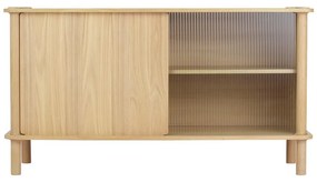 Vitrína z dubového dreva s posuvnými dverami v prírodnej farbe 135x73,5x48 cm Italic – UMAGE