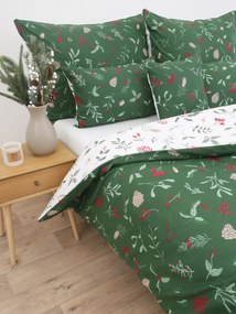 Vianočné bavlnené obliečky Renforcé - Cezmínové vetvičky