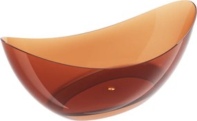 Mexen Vea, voľne stojaca vaňa transparentná 180×80 cm, hnedá, sifón chróm, 58091808005