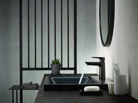 Hansgrohe Talis E, umývadlová batéria 110 s odtokovou súpravou s ťahadlom, čierna matná, HAN-71710670