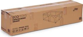ECOTOYS veľká ohrádka pre dieťa 180x160 cm – suchý bazén, hrací kútik, šedá
