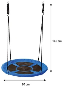 Hojdací kruh bocianie hniezdo, 90 cm, modrý