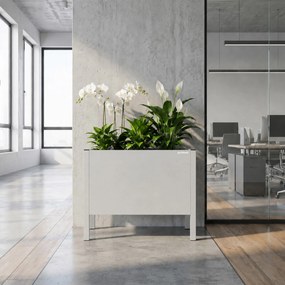 Veľký sivý kovový obal na kvetináč: DAISY 500 x 400 x 300 mm