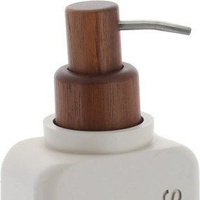 Dávkovač mydla Salva, béžová/s drevenými prvkami, 300 ml