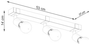 Sollux SL.1297 - Bodové svietidlo ZUCA 3xE27/15W/230V čierna