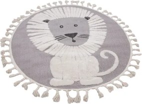 Koberec SKANDI KIDS A1095B sivý / krémový kruh