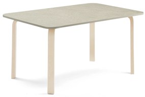 Stôl ELTON, 1400x800x640 mm, linoleum - šedá, breza