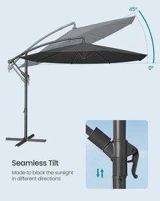 SONGMICS záhradný slnečník s konzolou, 3 m, šedý