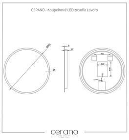 Cerano Lavoro, LED kúpeľňové zrkadlo Lavoro Ø80 cm, CER-CER-476699